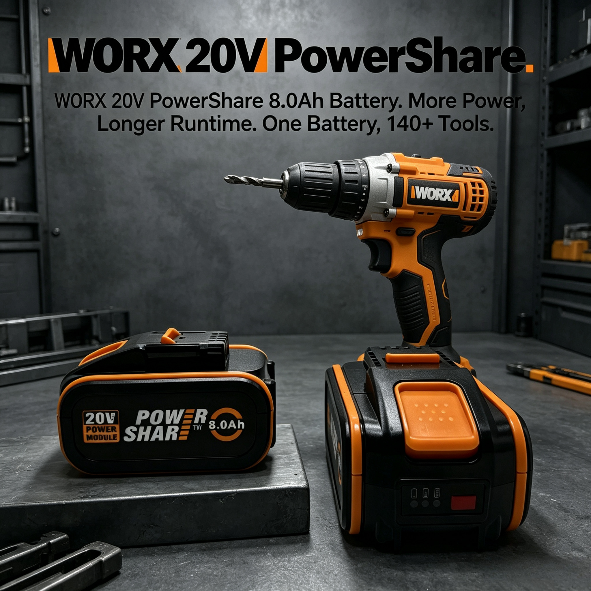 Worx 20V Rechargeable Battery  – обзор и цена Heavy Equipment Bundle